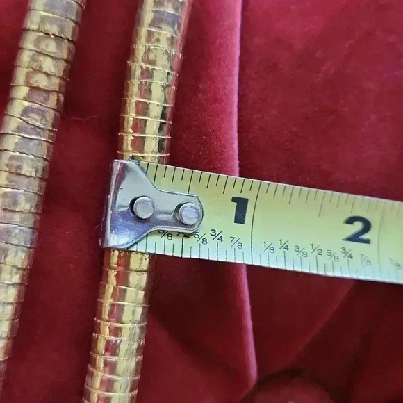 Vintage Tribal Stacked Cupped Snake Coil Necklace Goldtone - Picture 12 of 16